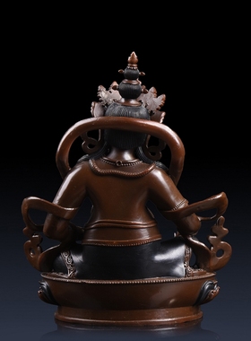 黄铜藏传密宗黄财神佛像摆件