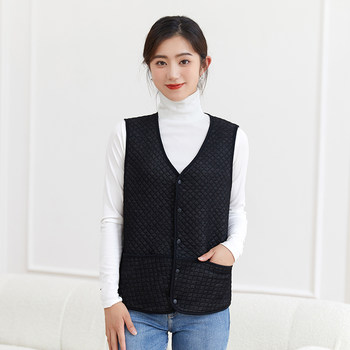 ພາກຮຽນ spring ແລະດູໃບໄມ້ລົ່ນສີຝ້າຍ vest bottoming vest ເສື້ອກັນຫນາວຂອງແມ່ຍິງຂອງເຄື່ອງປັບອາກາດເສື້ອສັ້ນ V-neck close-fitting pony clip waistcoat ເຄື່ອງນຸ່ງຫົ່ມເຮືອນ