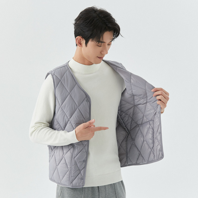 羽绒棉马甲男秋冬轻薄保暖背心打底棉衣内胆短款口袋坎肩贴身马夹,淘宝优惠券,粉丝福利购,淘宝优惠卷