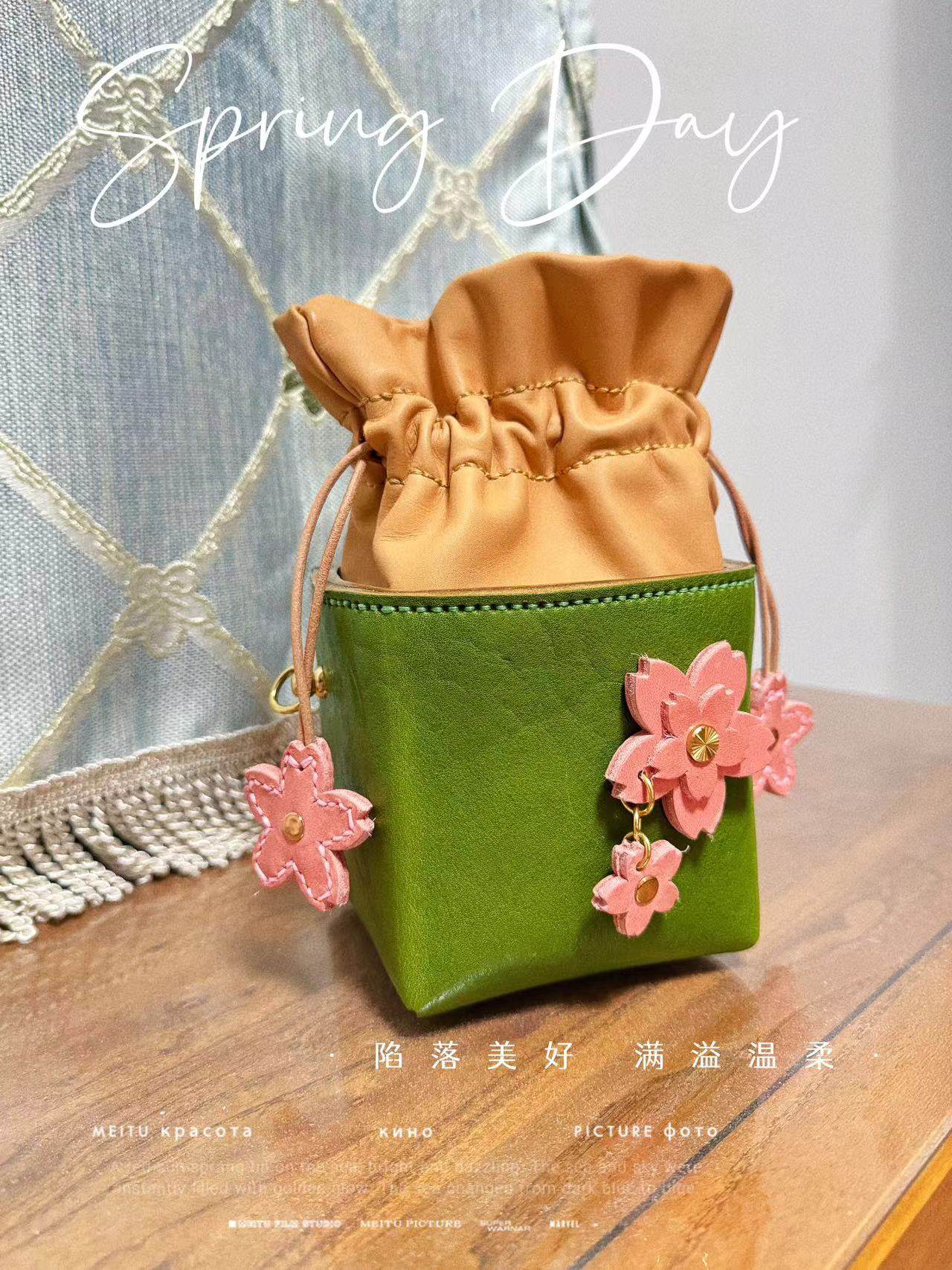 手工真皮链条斜挎小包包女植鞣皮迷你方盒包diy材料包送女友礼物,淘宝优惠券,粉丝福利购,淘宝优惠卷