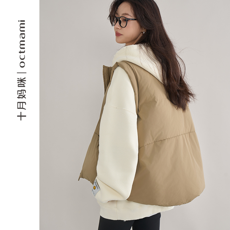 十月妈咪孕妇羽绒服马甲2024新款冬季外穿宽松遮肚坎肩羽绒背心