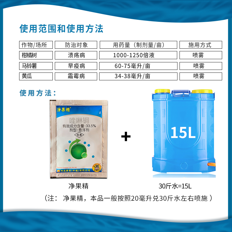台湾兴农净果精 33.5%喹啉铜黄瓜霜霉病溃疡病早疫病农药杀菌剂 - 图1