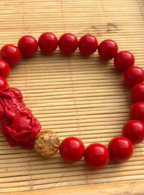 立体朱砂原色聚财送礼貔貅手链