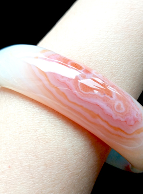 天然巴西一物一图花纹玉髓手镯