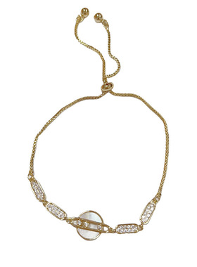 法式气质甜美锆石几何贝壳圆环手链女轻奢简约百搭小清新手饰批发