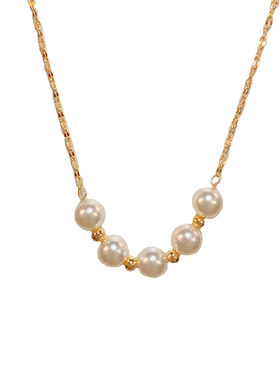 法式时尚温柔百搭珍珠锁骨链女气质个性简约独特设计感项链批发