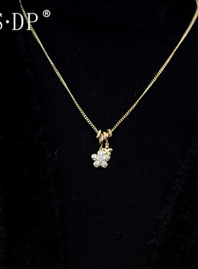 精致时尚气质高级感圆环花朵项链小众设计轻奢甜美秋冬新款毛衣链