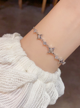 小众时尚轻奢百搭镶钻金属芒星手链女小众气质简约设计感手饰批发