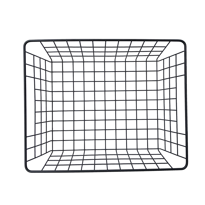 ins厨房碳钢储物篮黑色储藏篮橱柜衣柜收纳杂物室置物架台面收纳