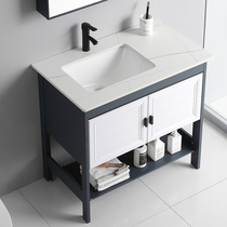 Floor bath Bathroom Cabinet Rock Board Integrated Makeup Room Wash Washbasin Washbasin Washbasin Cabinet Combined Space Aluminum Light Lavish