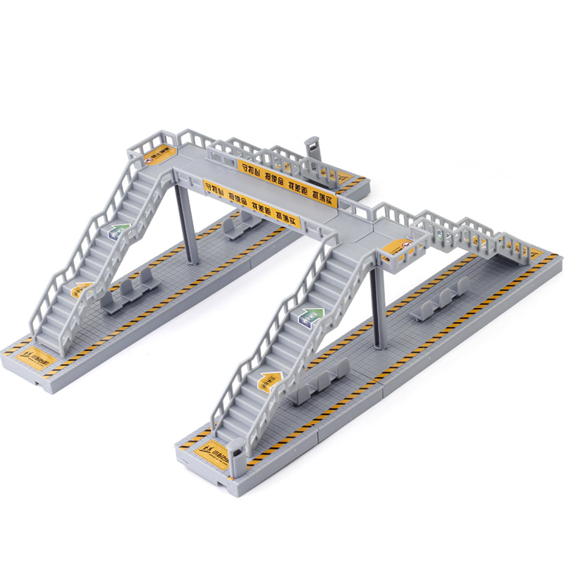 人行天桥模型公交巴士车站站台玩具交通城市公路场景红绿灯儿童 - 图3
