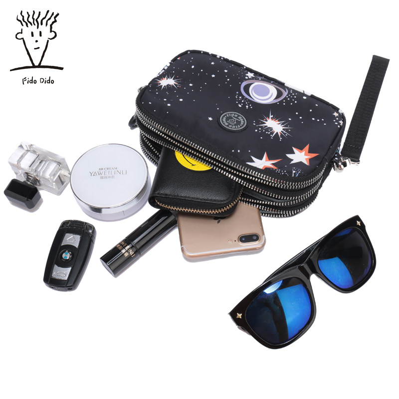 菲都狄都帆布女士牛津布韩版零钱包 fidodido女士包袋