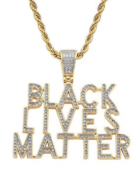 欧美新款嘻哈吊坠BLACKLIVES个性