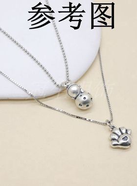 足银999月球宇航员，小手做旧坠子手工编绳手链项链饰品配件挂件