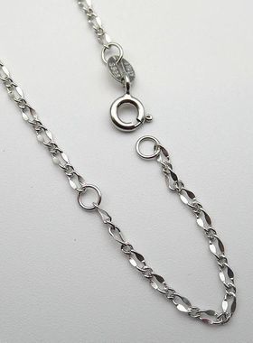 s925银项链女纯银扭瓦片项链锁骨链韩版学生无吊坠甜美可爱礼物