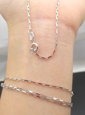 925纯银项链女银链子无吊坠925锁骨颈链盒子细链裸链素链蛇骨替换