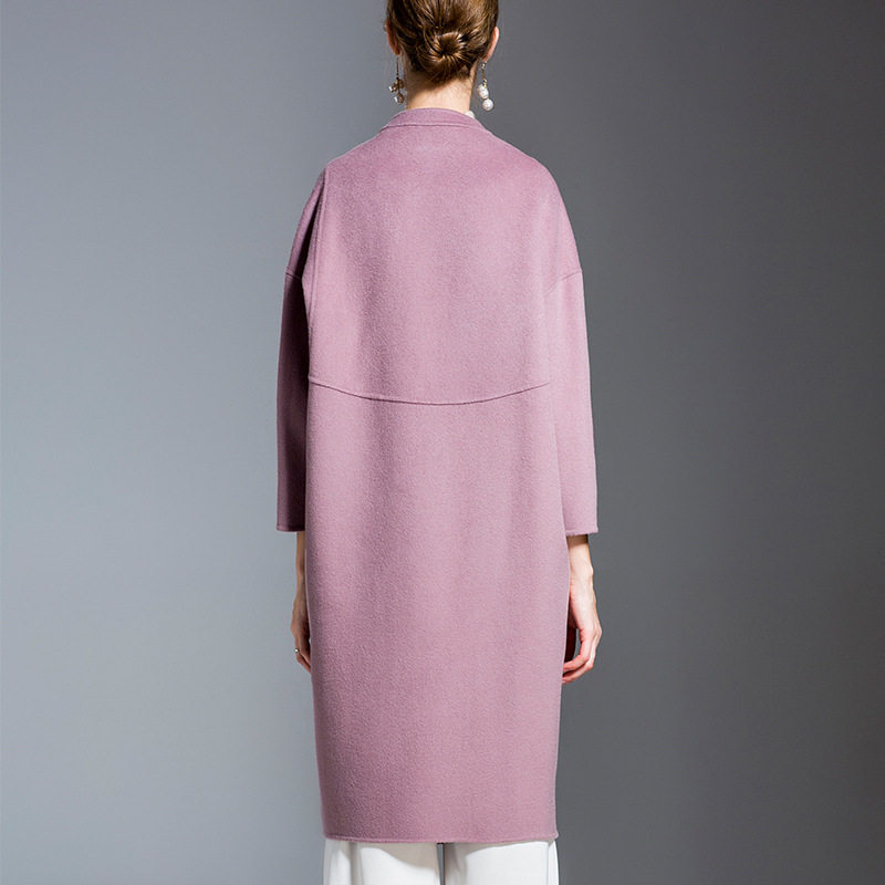 2025秋冬欧美新款羊绒大衣单排扣小立领双面呢大衣羊毛呢子外套女,淘宝优惠券,粉丝福利购,淘宝优惠卷