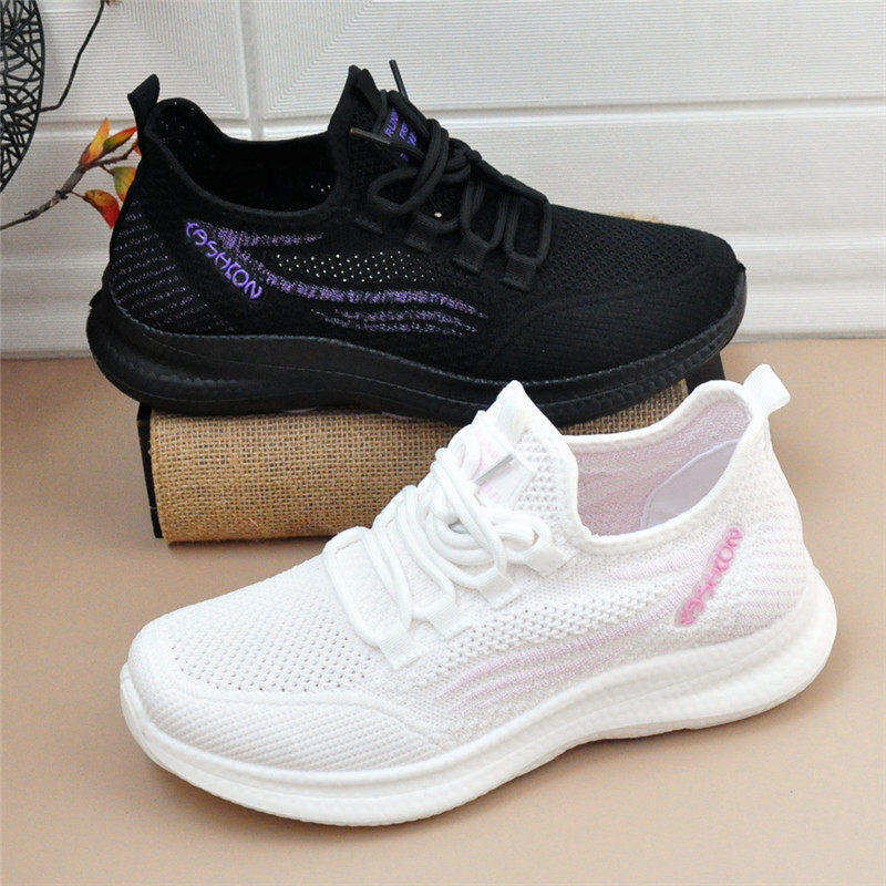 春夏老北京布鞋女透气中老年妈妈飞织运动鞋小白鞋软底时尚休闲鞋,淘宝优惠券,粉丝福利购,淘宝优惠卷