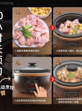 汉美驰电炖锅煲汤锅燕窝炖盅陶瓷家用款电脑式养生辅食多功能锅