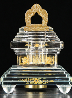 水晶藏式舍利塔七彩灯供佛