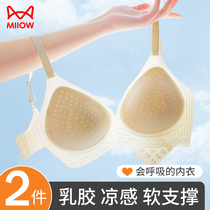 Cat human without scar underwear with small breasts for summer thin summer cold sensations Cave holes cup No steel ring latex bra cover
