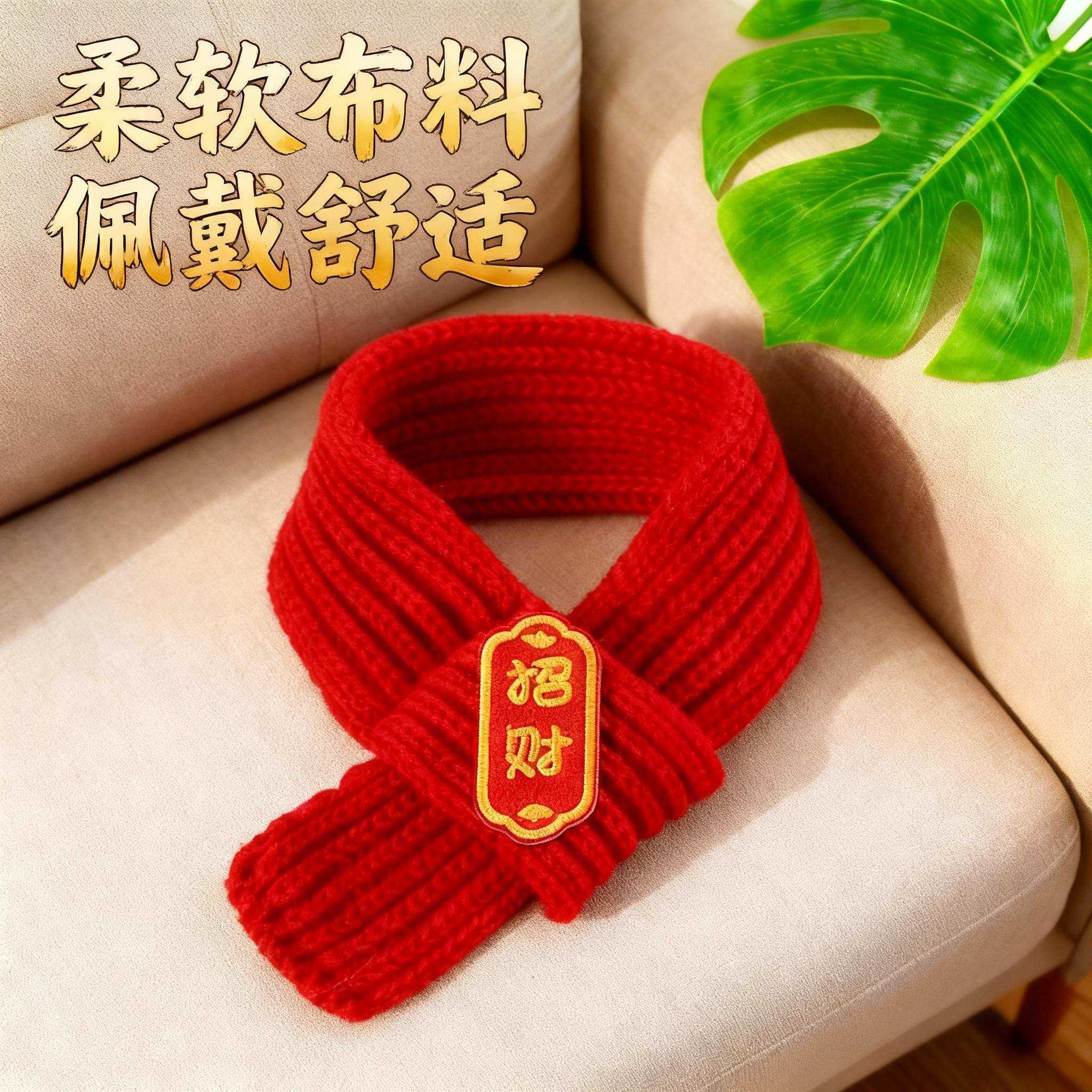 猫咪围脖小狗可爱项圈毛线宠物围巾围兜狗狗保暖配饰红色喜庆新年,淘宝优惠券,粉丝福利购,淘宝优惠卷