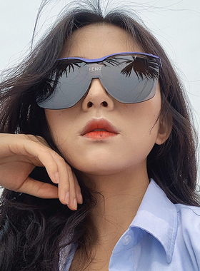 墨镜个性风连体显瘦黄色太阳镜