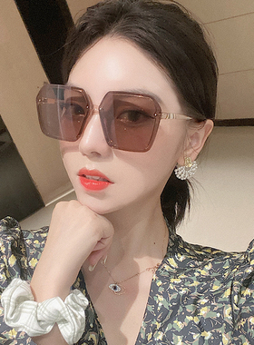 大多边形大脸墨镜女潮长脸黑色