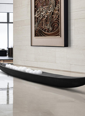 创意木雕售楼处大厅落地软装饰品