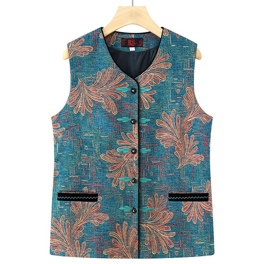 中老年人奶奶装春秋马夹老太太衣服宽松背心妈妈装坎肩上衣女装