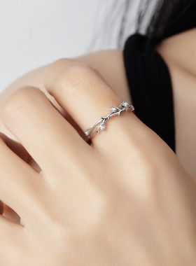 925戒指钻戒闪钻轻奢银莫桑石ins