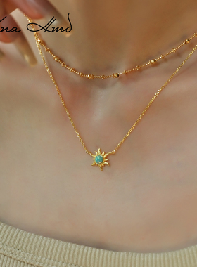 KNA珂娜设计感太阳纯银项链