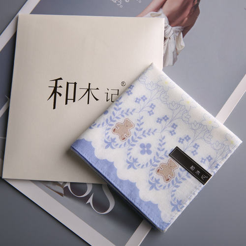 和木记芬妮女士纯棉手帕 日系随身擦汗方巾伴手礼情人节礼物 - 图3