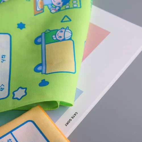 和木记 Хлопковый мультяшный носовой платок, полотенце от пота, ланч-бокс для школьников