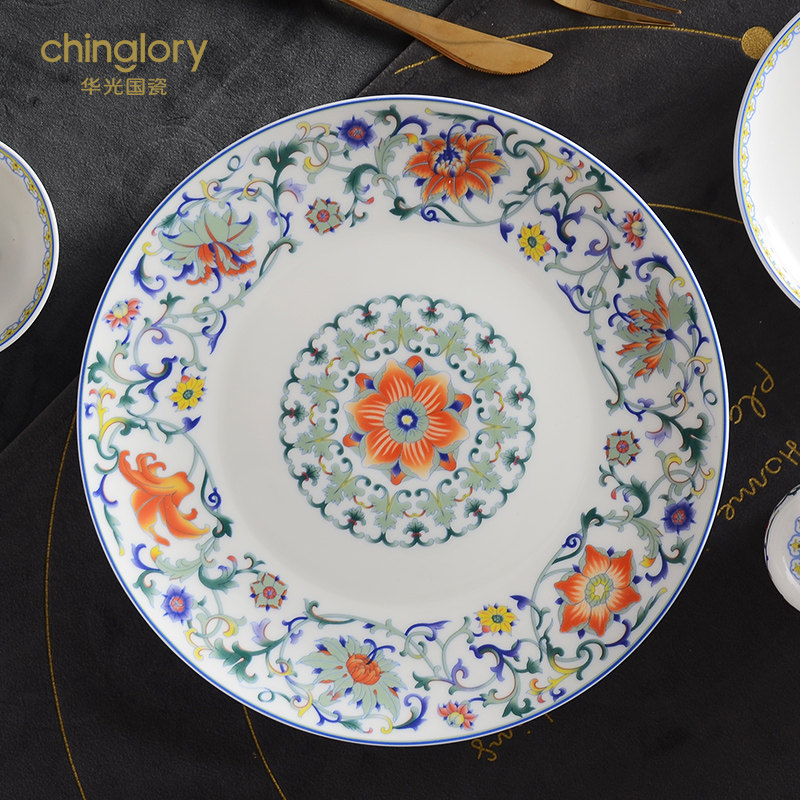 华光国瓷 6-10人骨瓷餐具 中式高档餐具套装礼盒乔迁送礼国彩天姿,淘宝优惠券,粉丝福利购,淘宝优惠卷