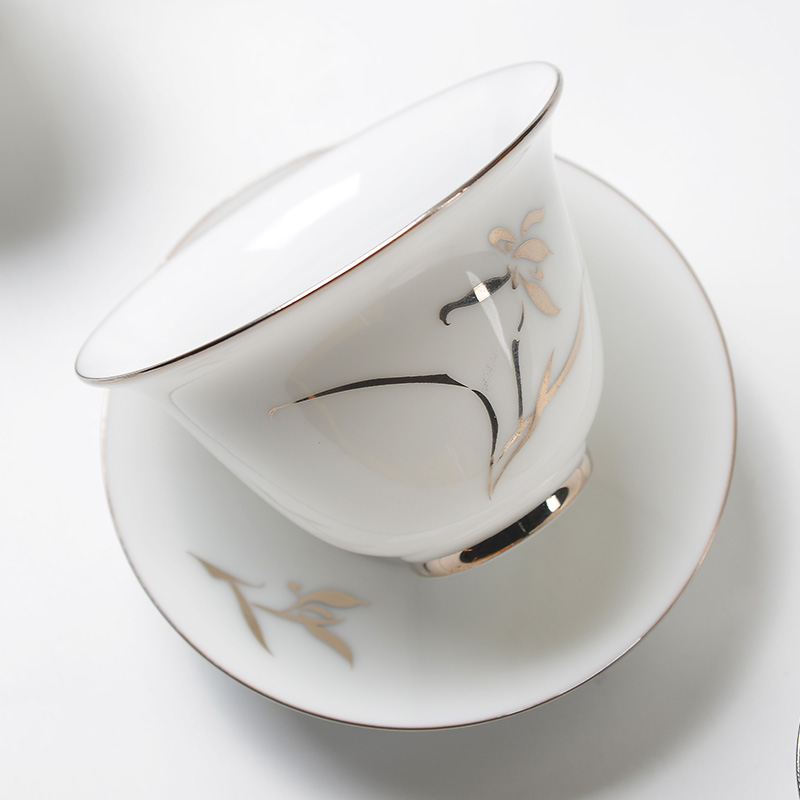 华光陶瓷茶具套装陶瓷茶具组合功夫茶杯茶具 君德-白金兰