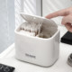Cotton swab storage box with pop-up cover