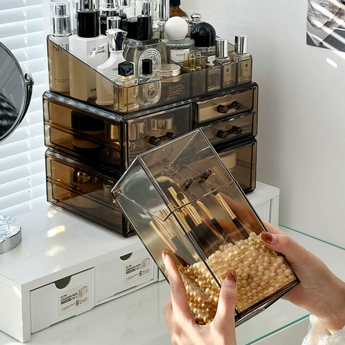 Настольная косметическая коробка для хранения, туалетный столик, помада, блеск для губ, карандаш для бровей, изысканный стиль