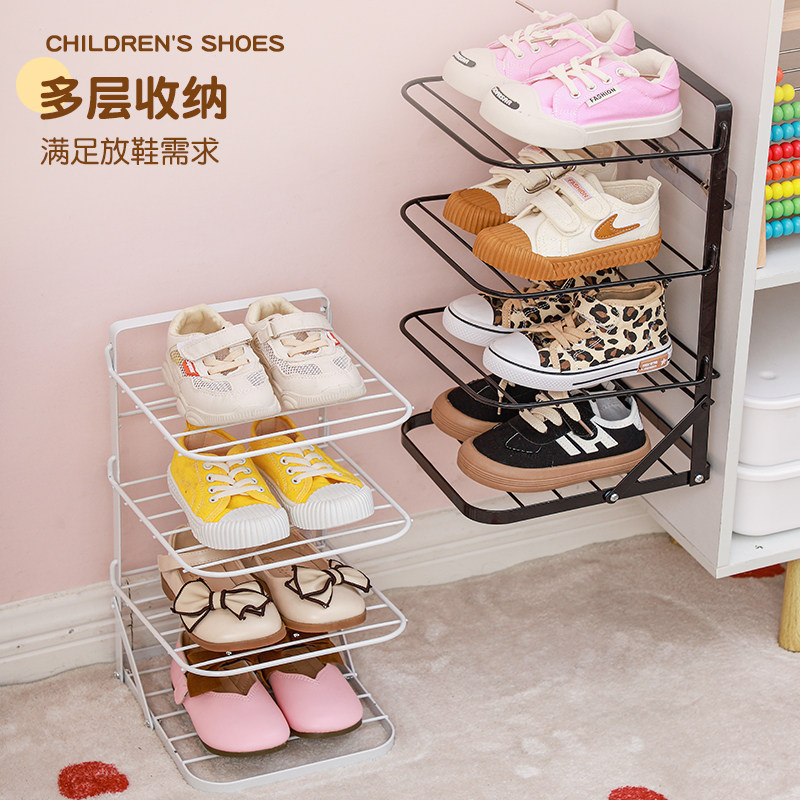 宝宝鞋架简易门口家用儿童小型鞋柜窄多层婴儿省空间鞋子收纳挂架,淘宝优惠券,粉丝福利购,淘宝优惠卷