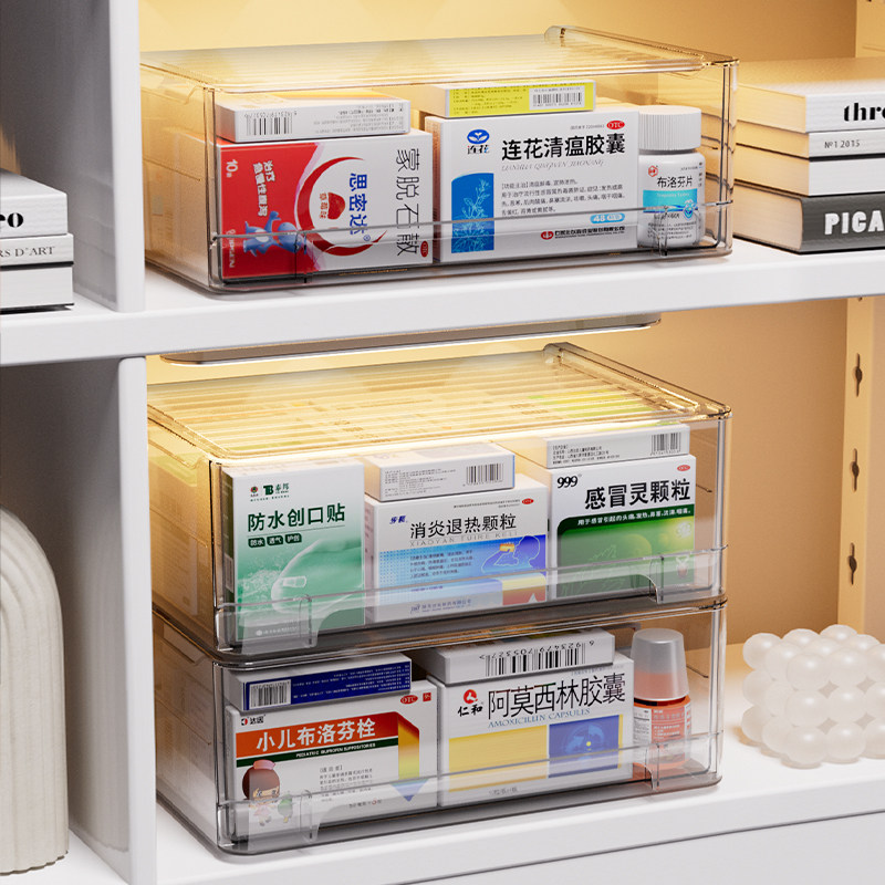 药箱家庭装药物收纳盒抽屉式药品柜家用透明医药分类整理盒置物架,淘宝优惠券,粉丝福利购,淘宝优惠卷