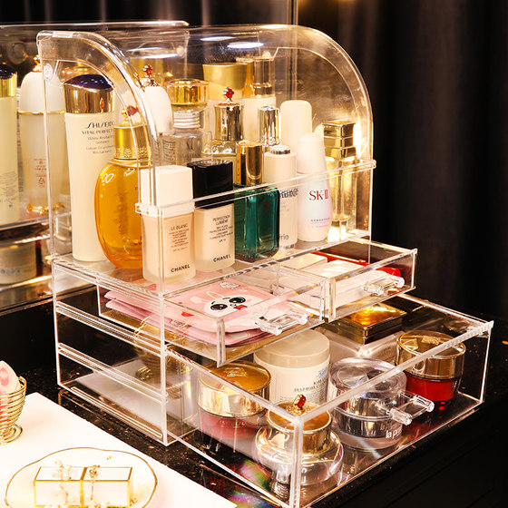 Internet celebrity transparent dust-proof cosmetics storage box