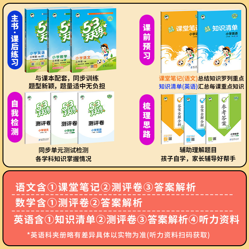 新版53天天练一二年级上册三四五六年级上册语文数学英语人教北师教科广州深圳同步练习册专项训练全套小学5.3五三测试卷课后作业