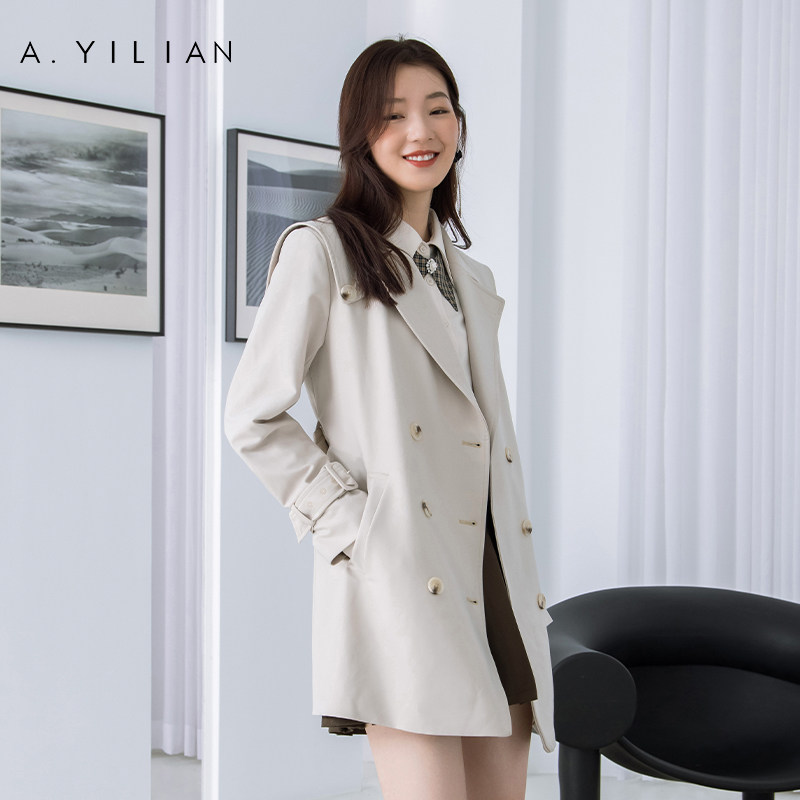 阿依莲2022年秋季新款日常百搭风衣 ayilian风衣