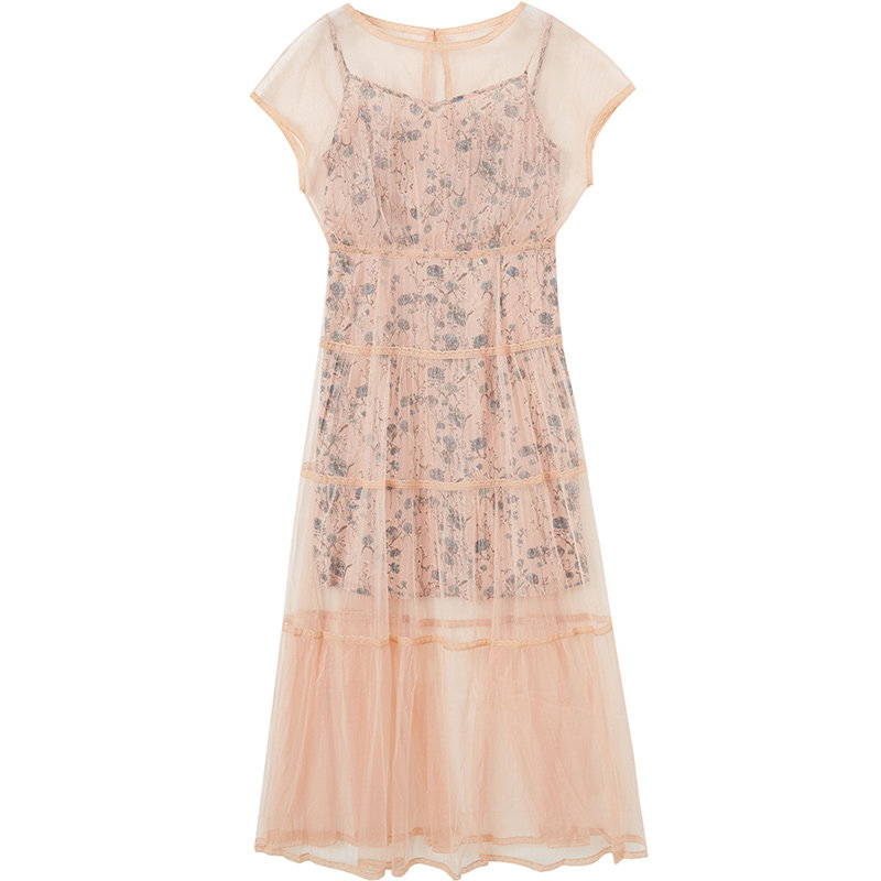 阿依莲夏季新款雪纺显瘦中长裙 ayilian连衣裙