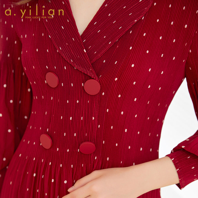 阿依莲2020秋季新款韩版收腰连衣裙 ayilian连衣裙