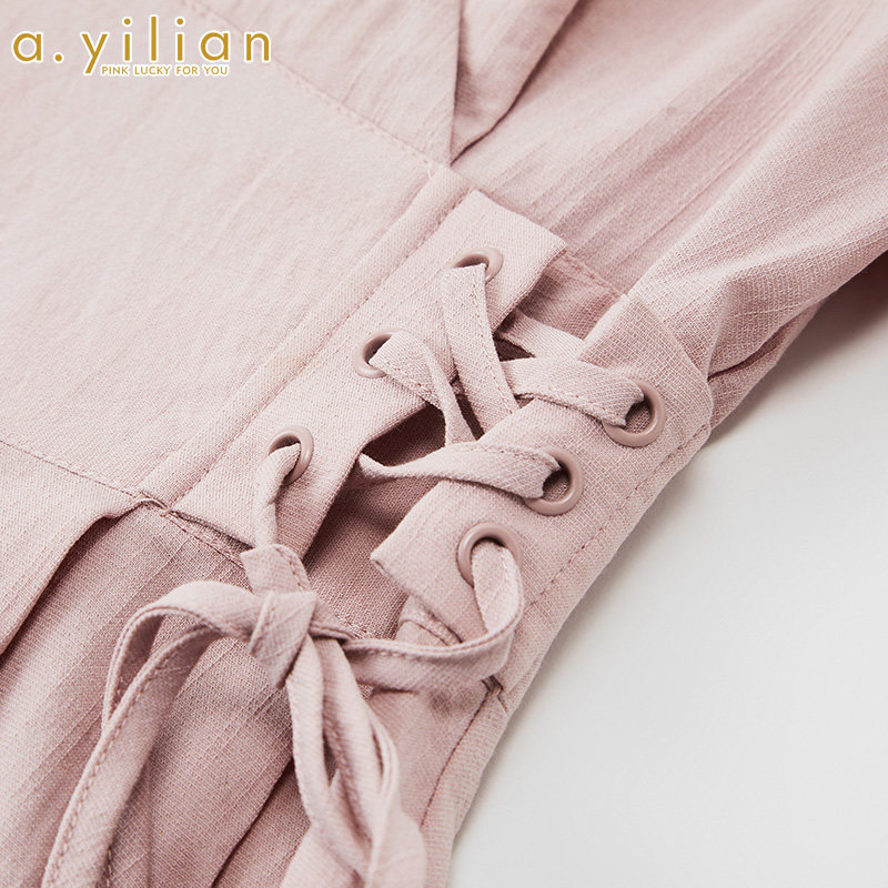 阿依莲2020新款夏季收腰显瘦连衣裙 ayilian连衣裙