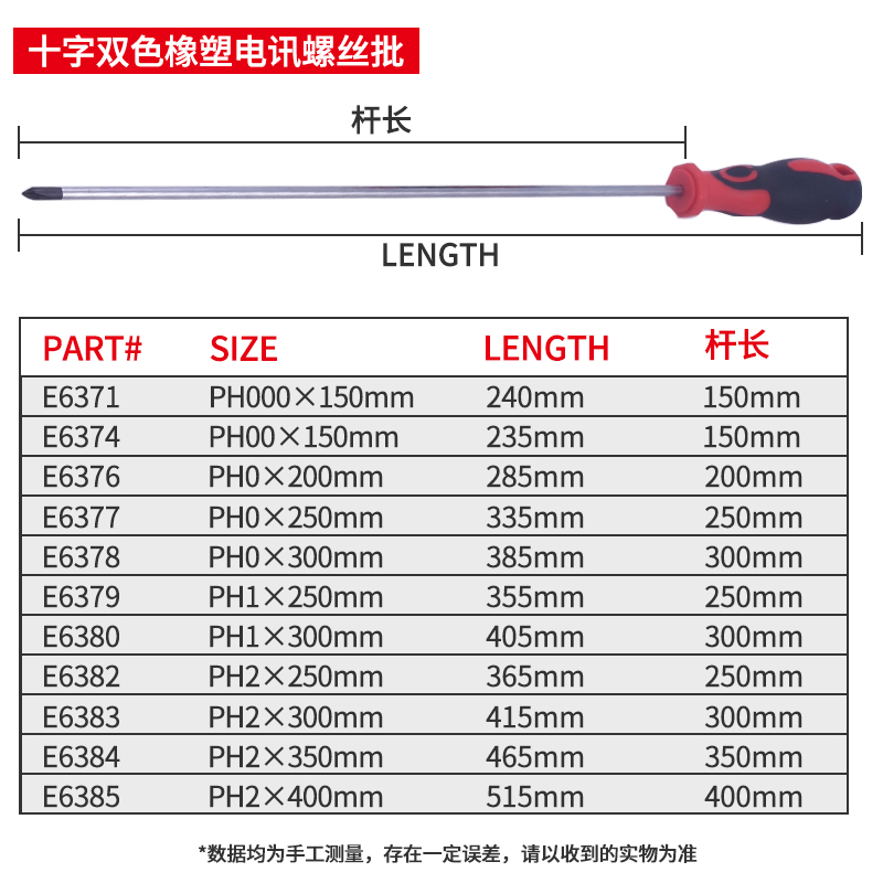 力易得螺丝刀超长一字十字加长螺丝批电工改锥起子2/2.5/3/4/5mm - 图2