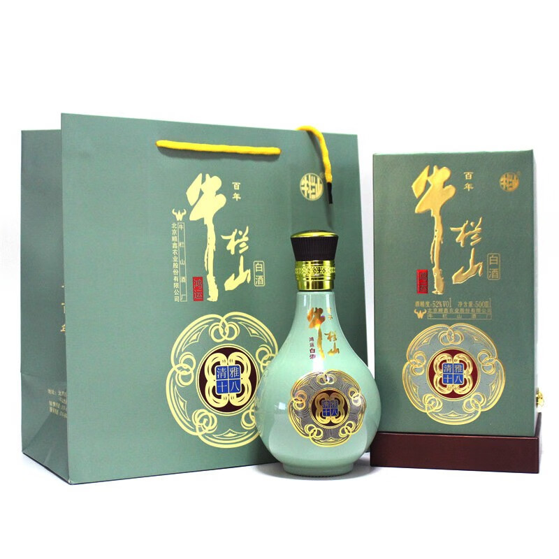 北京牛栏山二锅头鸿运清雅十八52度500ml *6瓶浓香型白酒整箱装