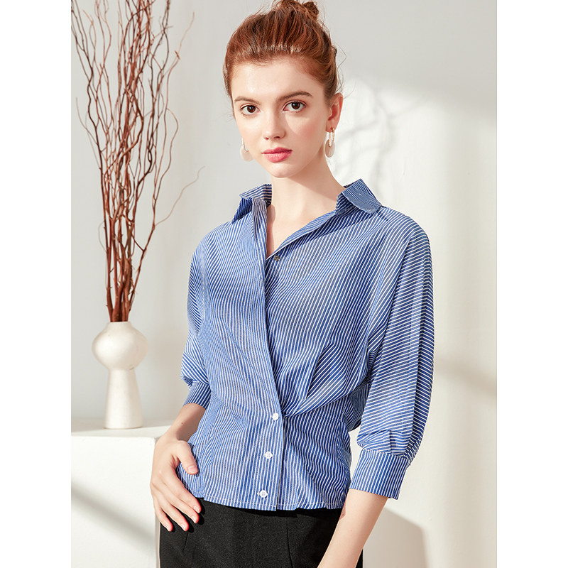 2020欧洲站女夏气质雪纺韩版衬衫 兰洛琳蕾丝衫/雪纺衫