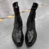 Stitched chunky heel work boots for men and women retro wizard boots